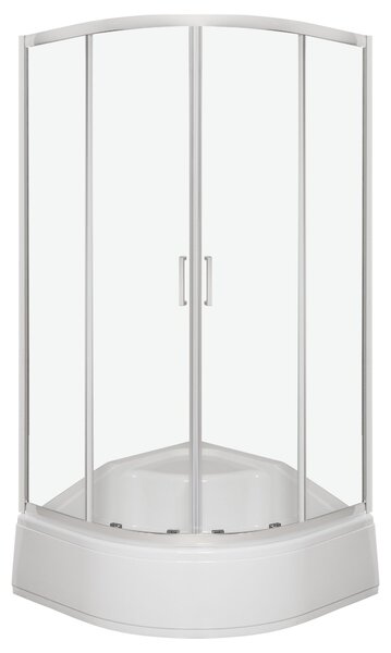 Novoterm Čtvrtkruhový sprchový kout NV-Aruba GL PS CHR 80 SV, chrom/transparent + vanička hluboká Klara
