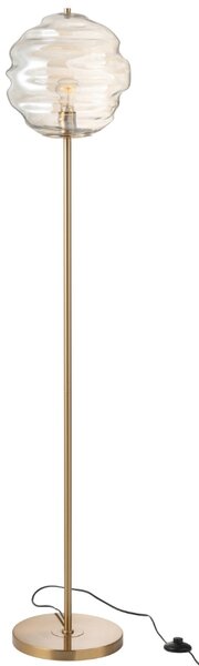 J-line Hnědá skleněná stojací lampa Honeycomb 156 cm