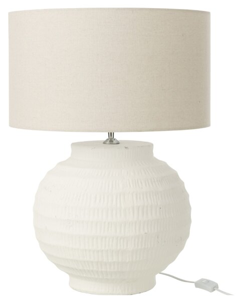 J-line Bílá keramická stolní lampa Terracotta 62 cm