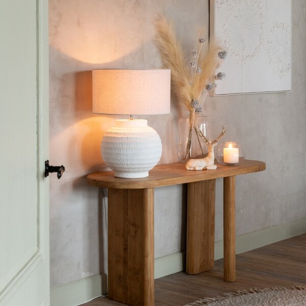 J-line Bílá keramická stolní lampa Terracotta 62 cm