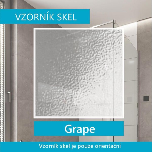 Mereo Mereo, Kora sprchový set: sprchový kout R550, bílý ALU, sklo Grape, 90 cm, vanička, sifon, CK35101ZN
