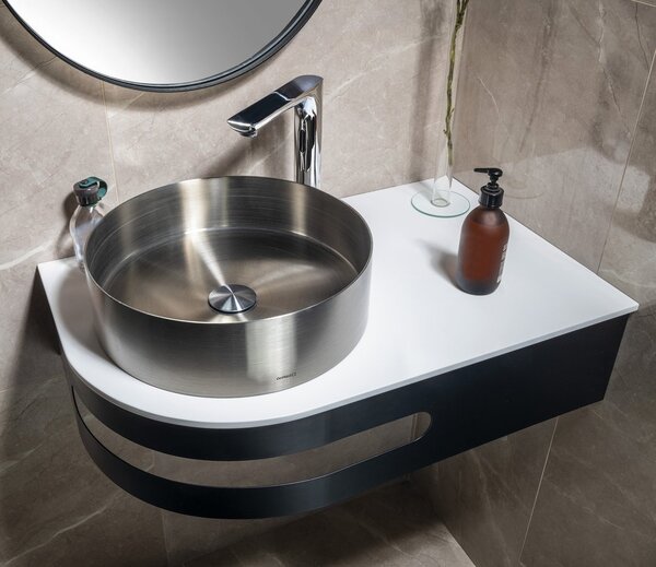 Sapho Sapho, PULSE Rockstone deska 755x12x455mm, pravá, bílá mat, BM760-0101