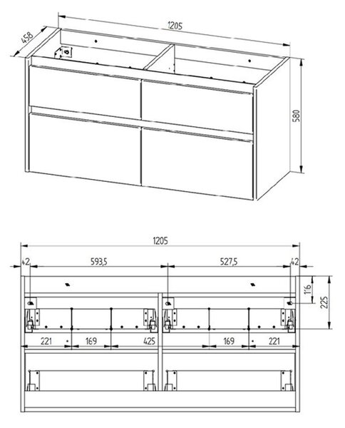 Mereo Mereo, Opto, koupelnová skříňka 121 cm, CN933S