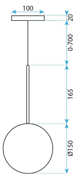 Toolight Skleněné kulovité svítidlo 15cm APP1680-1CP zlaté