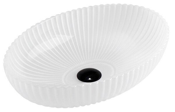 BPS-koupelny Skleněné umyvadlo na desku HYD-BRT3-WH-510 51x35 cm, mat