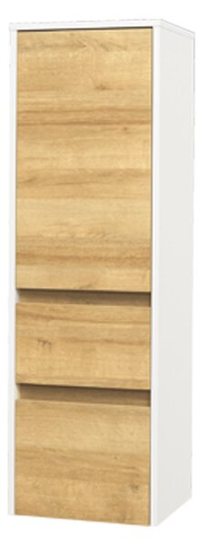 Mereo Mereo, Opto, koupelnová skříňka vysoká 125 cm, levé otevírání, bílá, dub, bílá/dub, černá, CN934L