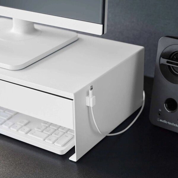 Bílý kovový stojan na monitor Tower – YAMAZAKI