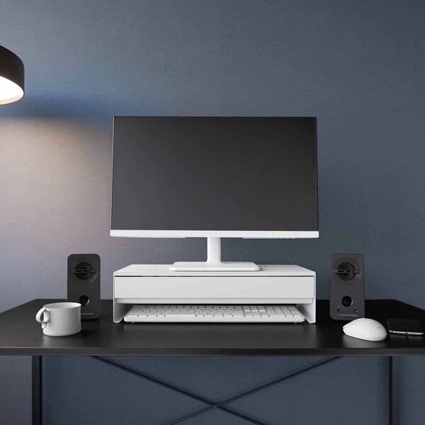 Bílý kovový stojan na monitor Tower – YAMAZAKI