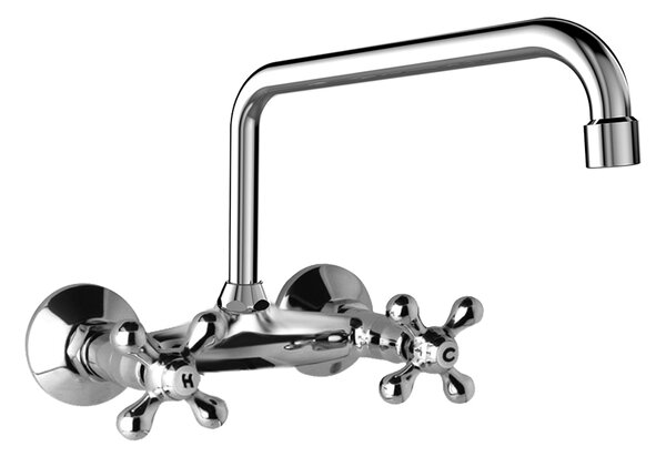 Mereo Mereo, Retro Viktorie baterie dřezová, nástěnná, s U ramínkem trubkovým o 18 mm - 230 mm, CBL30104