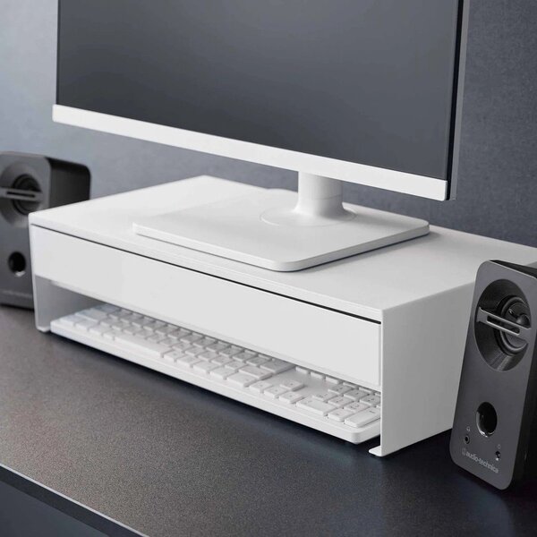 Bílý kovový stojan na monitor Tower – YAMAZAKI