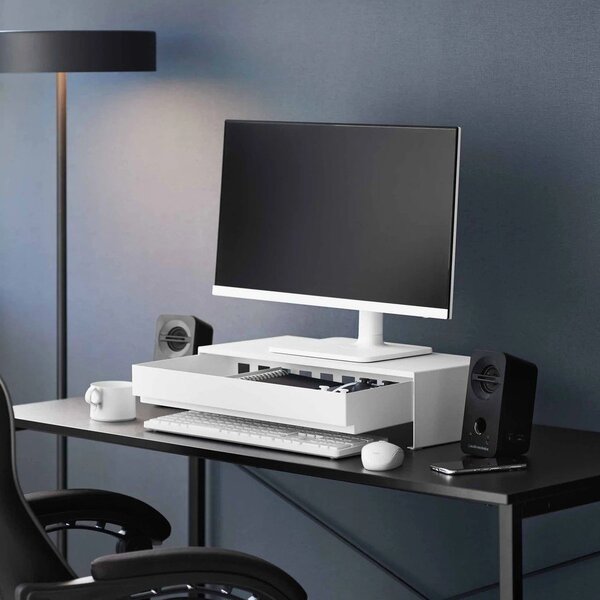 Bílý kovový stojan na monitor Tower – YAMAZAKI