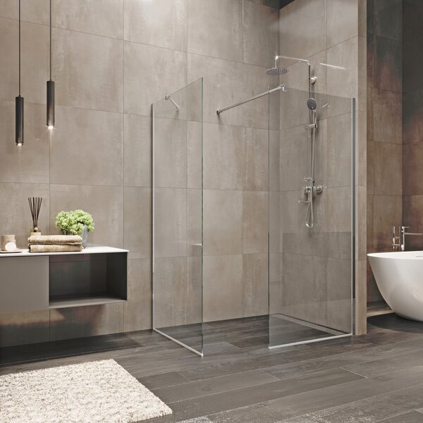 Mereo Mereo, Sprchová stěna WALK IN, Novea, chrom ALU, sklo Čiré, CK10601H