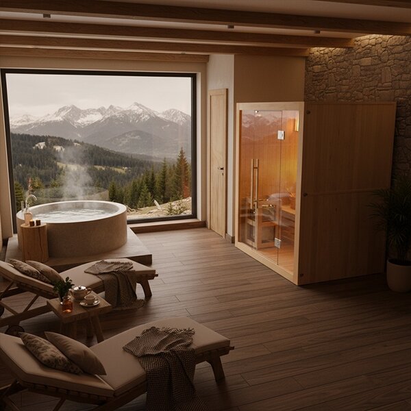 BPS-koupelny Finská sauna Relax HYD-3940 150x120, 3-4 osoby