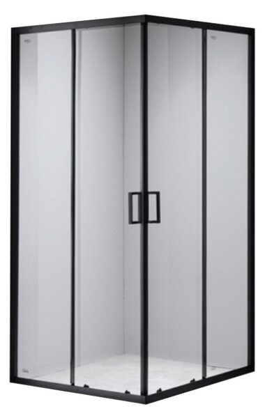 BPS-koupelny Čtvercový sprchový kout HYD-SK30B 90x90 černá/transparent - bez vaničky