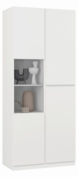 VITRÍNA, bílá, 79,4/187,5/40 cm MID.YOU - Kredence a vitríny, Online Only
