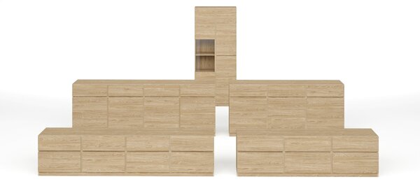 VITRÍNA, barvy dubu, 79,4/187,5/40 cm MID.YOU - Kredence a vitríny, Online Only