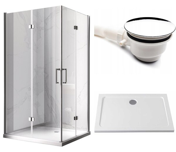 BPS-koupelny Obdélníkový sprchový kout HYD-OK13A 100x90 chrom/transparent + vanička HYD-OSV-ST04A bílá