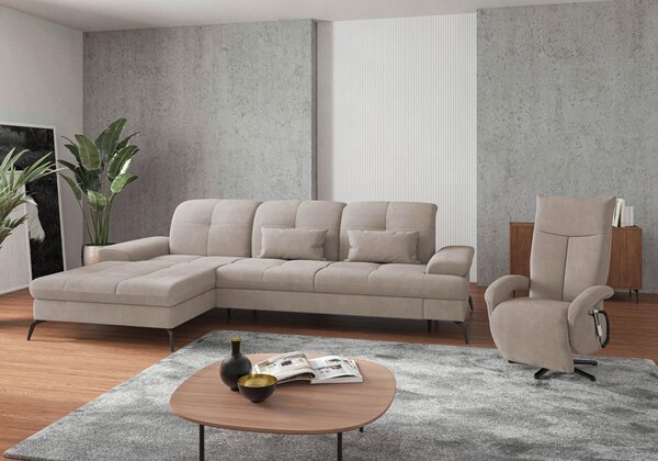 ROHOVÁ SEDAČKA, textil, šedobéžová Sit & More - Sedací soupravy, Online Only
