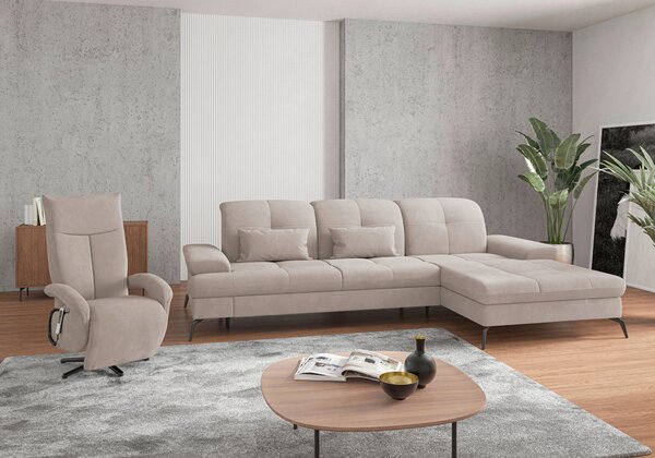 ROHOVÁ SEDAČKA, textil, šedobéžová Sit & More - Sedací soupravy, Online Only