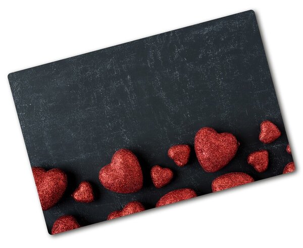 Kuchyňská deska velká skleněná Srdce na tabuli pl-ko-80x52-f-76086678