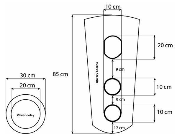 BPS-koupelny Volně stojící keramické umyvadlo HYD-LO-MTB-400 ø40 cm, černá matná