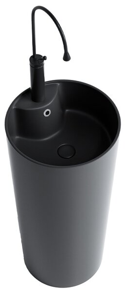 BPS-koupelny Volně stojící keramické umyvadlo HYD-LO-MTB-400 ø40 cm, černá matná