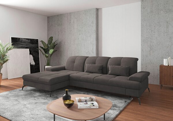 ROHOVÁ SEDAČKA, textil, barvy grafitu Sit & More - Sedací soupravy, Online Only