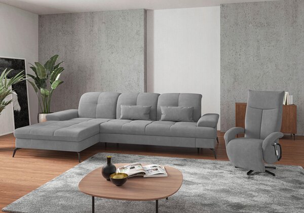 ROHOVÁ SEDAČKA, textil, šedá Sit & More - Sedací soupravy, Online Only