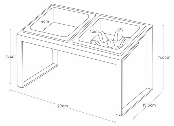 Keramický set misek s podstavcem pro domácího mazlíčka Nooks – YAMAZAKI