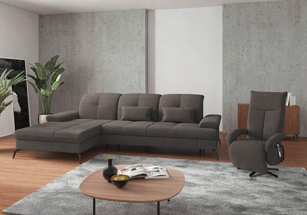 ROHOVÁ SEDAČKA, textil, barvy grafitu Sit & More - Sedací soupravy, Online Only
