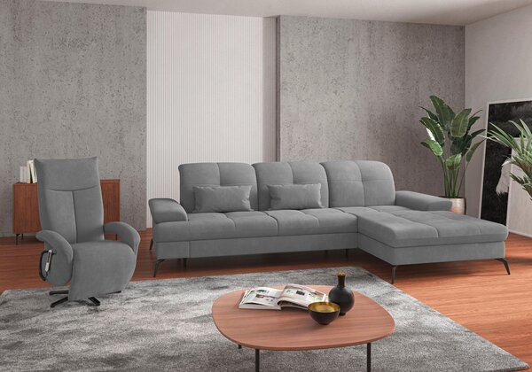ROHOVÁ SEDAČKA, textil, šedá Sit & More - Sedací soupravy, Online Only