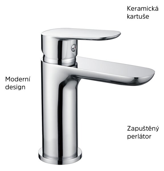 Mereo Mereo, Umyvadlová stojánková baterie, Viana, bez výpusti, chrom, CBE10101
