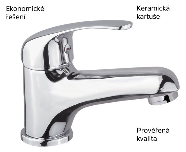 Mereo Mereo, Umyvadlová stojánková baterie, Lila, bez výpusti, chrom, CBEE10101