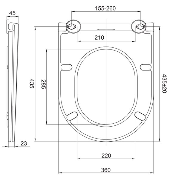 Mereo Mereo, WC závěsné kapotované, RIMLESS, 490x370x360, keramické, vč. sedátka CSS113S, VSD82S
