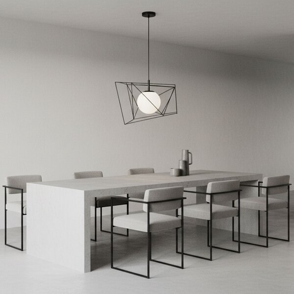 Toolight Toolight, závěsná stropní lampa 1xE27 APP1022-1CP, černá-bílá, OSW-06112