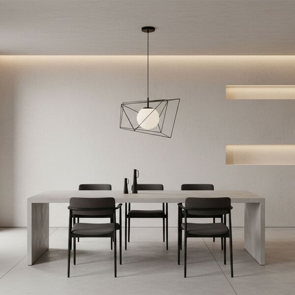 Toolight Toolight, závěsná stropní lampa 1xE27 APP1022-1CP, černá-bílá, OSW-06112