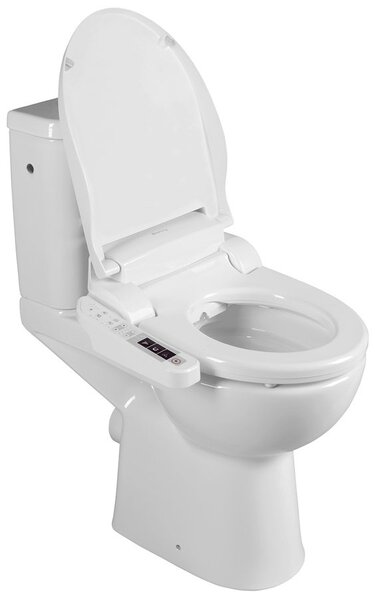 Sapho Sapho, HANDICAP WC kombi zvýšené sedátko s elektronickým bidetem BLOOMING EKO PLUS, Rimless, zadní odpad, bílá, NB-1160D-1