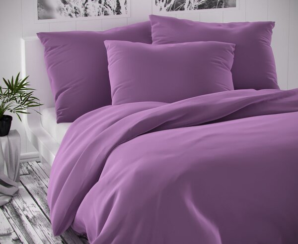 Povlečení bavlněný satén Kvalitex Luxury fialová rozměry: 140x220cm + 70x90cm