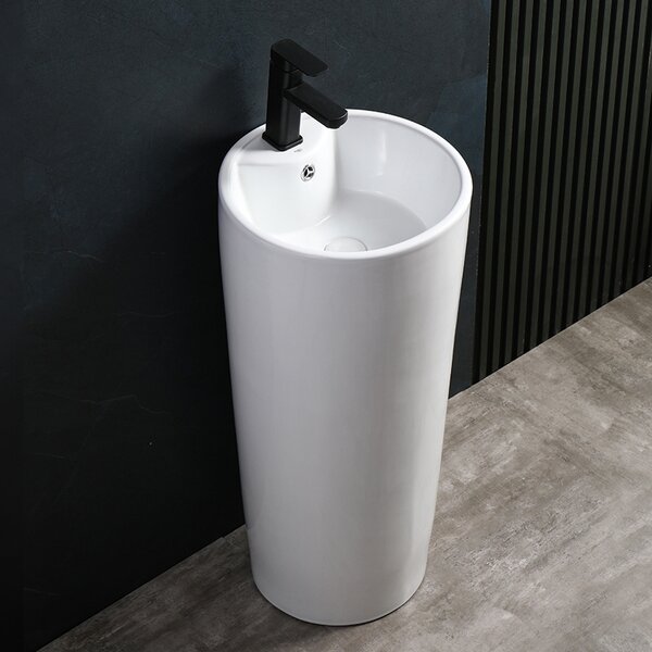 BPS-koupelny Volně stojící keramické umyvadlo HYD-LO-WH-400 ø40 cm, bílé