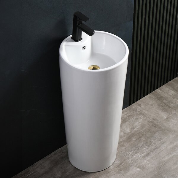 BPS-koupelny Volně stojící keramické umyvadlo HYD-LO-WH-400 ø40 cm, bílé