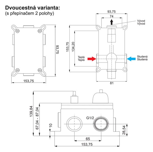 Mereo Mereo, Vanový set s dvoucestnou podomítkovou bateríí, CB650VD1
