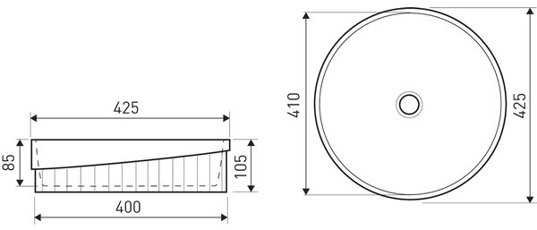 Novoterm Keramické umyvadlo na desku NV-KR-9037 (ø 42,5 cm) bílé