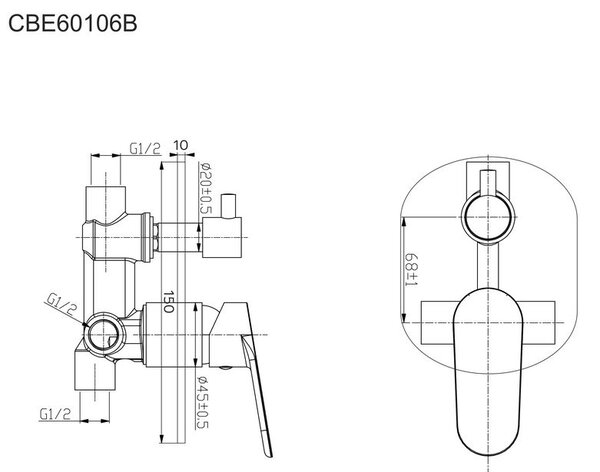 Mereo Mereo, Sprchový set s dvoucestnou podomítkovou bateríí, CB650SV2