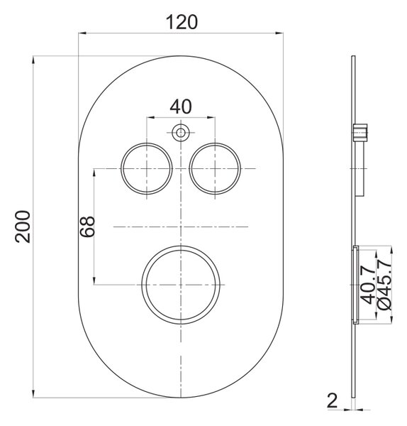 Mereo Mereo, Vanový set s termostatickou podomítkovou baterií, 2-cestná, CB60106TB5