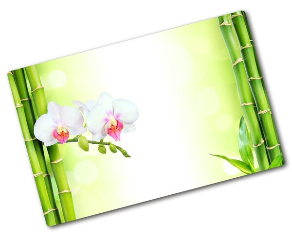 Deska na krájení tvrzená Orchidej a bambus pl-ko-80x52-f-82165838