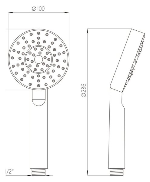 Mereo Mereo, Nástěnná sprchová baterie Dita 150 mm se sprchovou soupravou, ruční a talířovou sprchou o220mm, CBE60104SAD