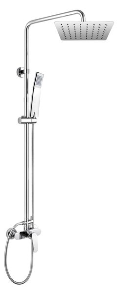 Mereo Mereo, Nástěnná sprchová baterie Eve 150mm se sprch.soupravou,ruční a talíř.sprchou slim 200x200mm, CBE60104SDE