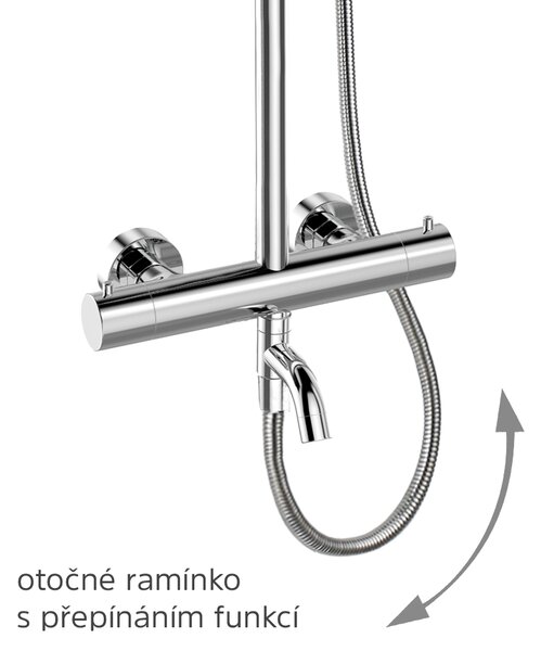 Mereo Mereo, Termostatická nástěnná vanová baterie se sprchovou soupravou bez přísl. (talíř, sprcha, hadice), CB60101TS1