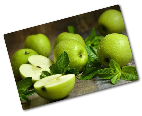 Kuchyňská deska velká skleněná Zelená jablka pl-ko-80x52-f-83345203