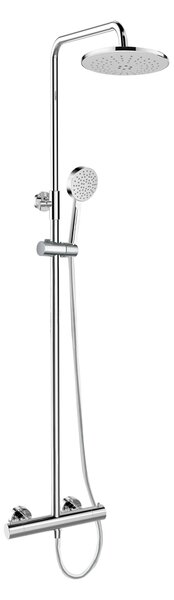 Mereo Mereo, Termostatická nástěnná sprchová baterie s hadicí, ruční a talířovou kulatou sprchou O 220 mm, CB60104TSA